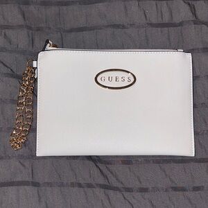 GUESS Ivory Clutch with Gold Accent
